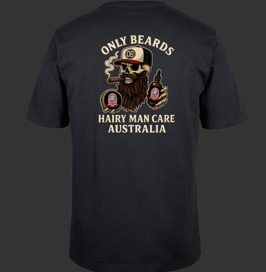 Collab - Hairy Man Care & Only Beards (short sleeved tee)