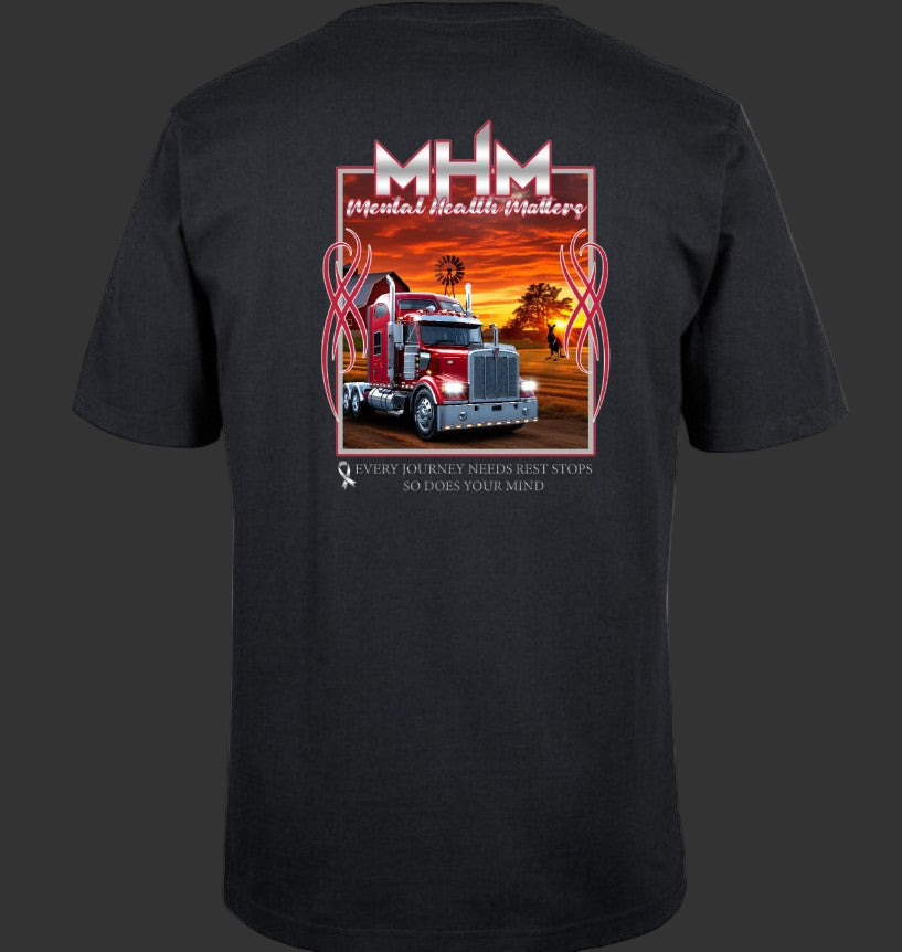Only Truckies - MHM Mental Health Matter (short sleeve tee)