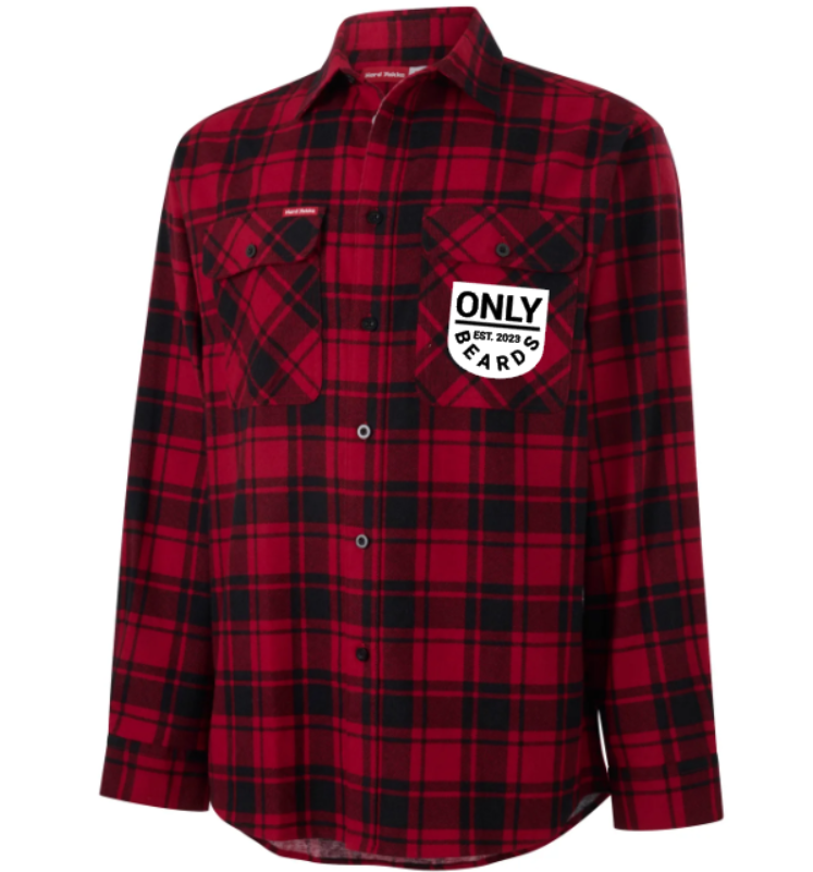 Flanellete Long Sleeve Shirt - Only Beards Oval