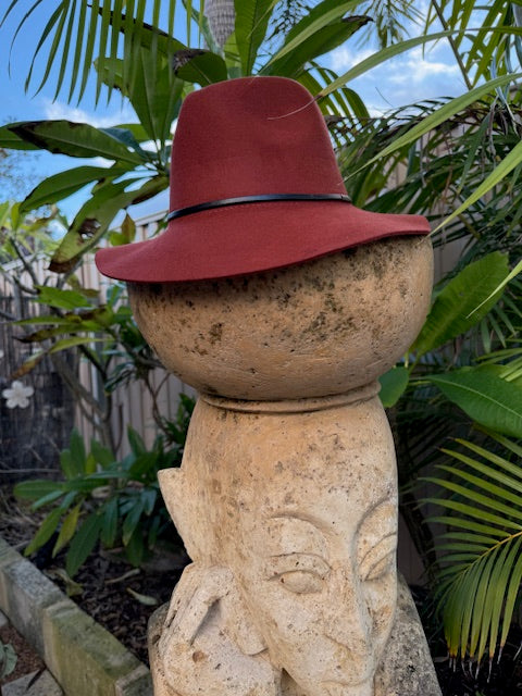 100% Wool Hat Floppy Style - Rust