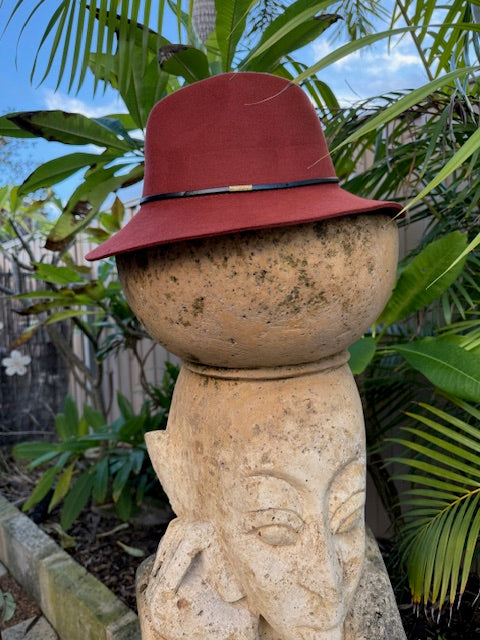100% Wool Hat Floppy Style - Rust