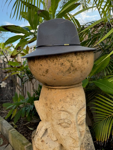 100% Wool Hat Floppy Style - Soft Grey