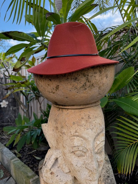 100% Wool Hat Floppy Style - Terracotta
