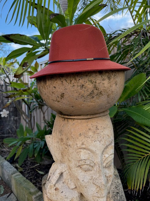 100% Wool Hat Floppy Style - Terracotta