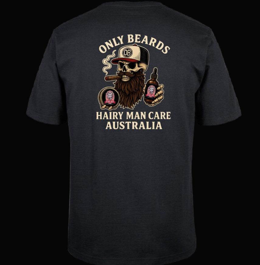 Collab - Hairy Man Care & Only Beards (short sleeved tee)