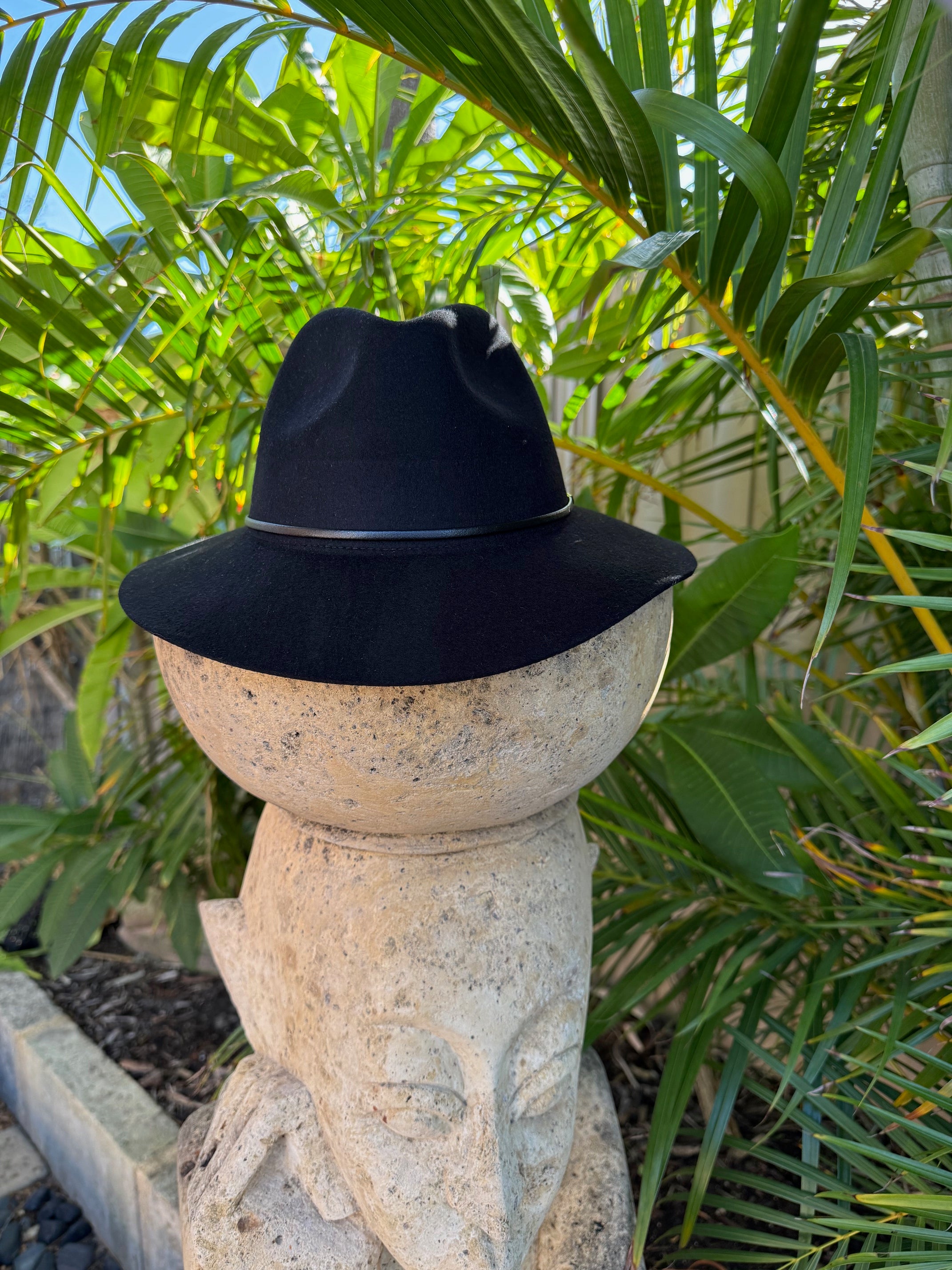 100% Wool Hat Floppy Style - Black