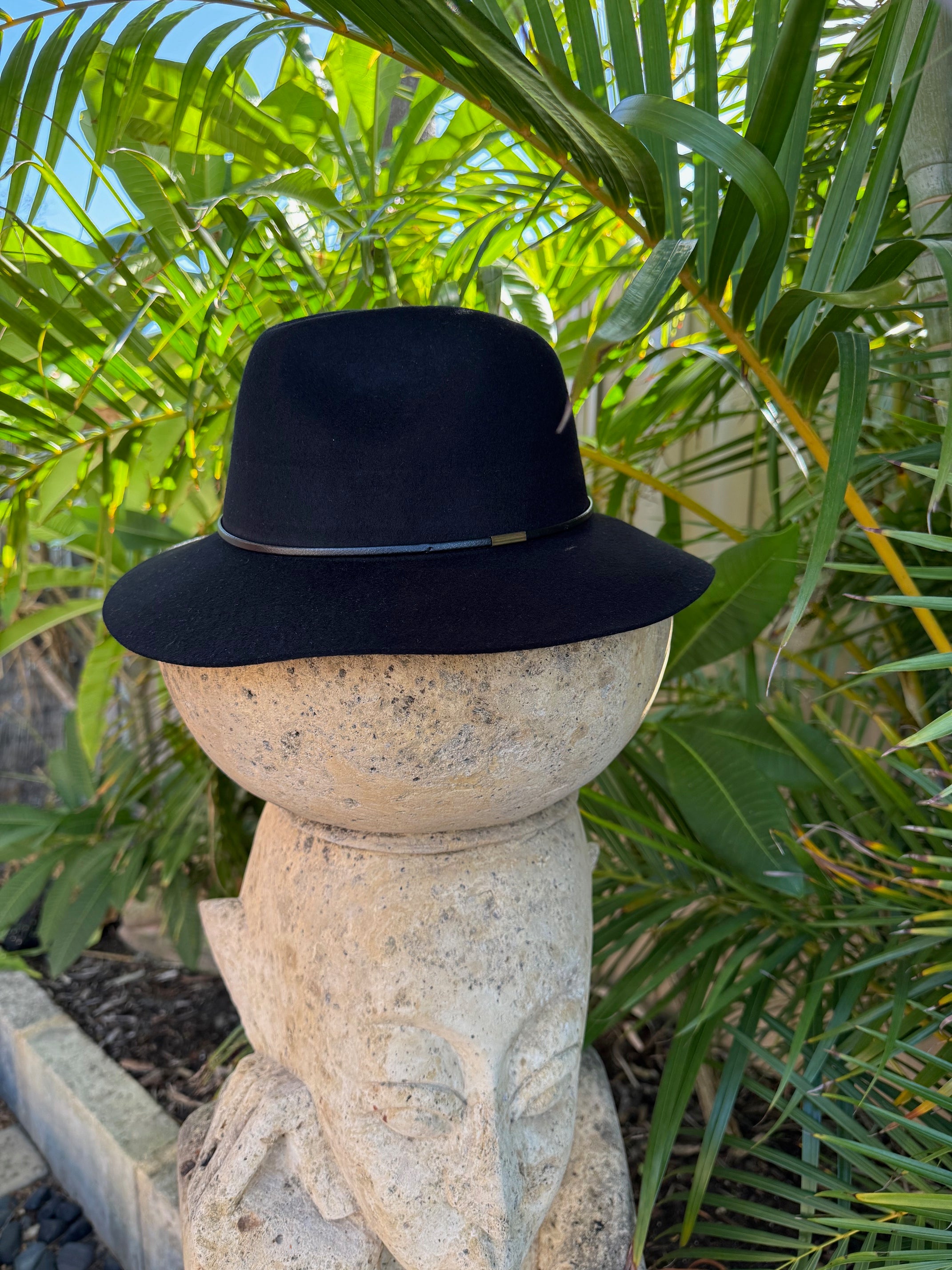 100% Wool Hat Floppy Style - Black