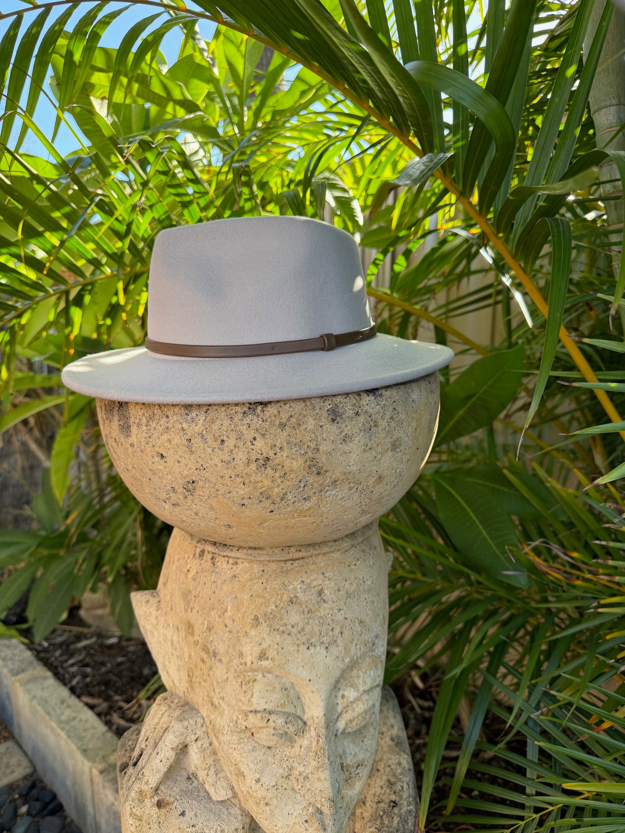 100% Wool Hat - Stone