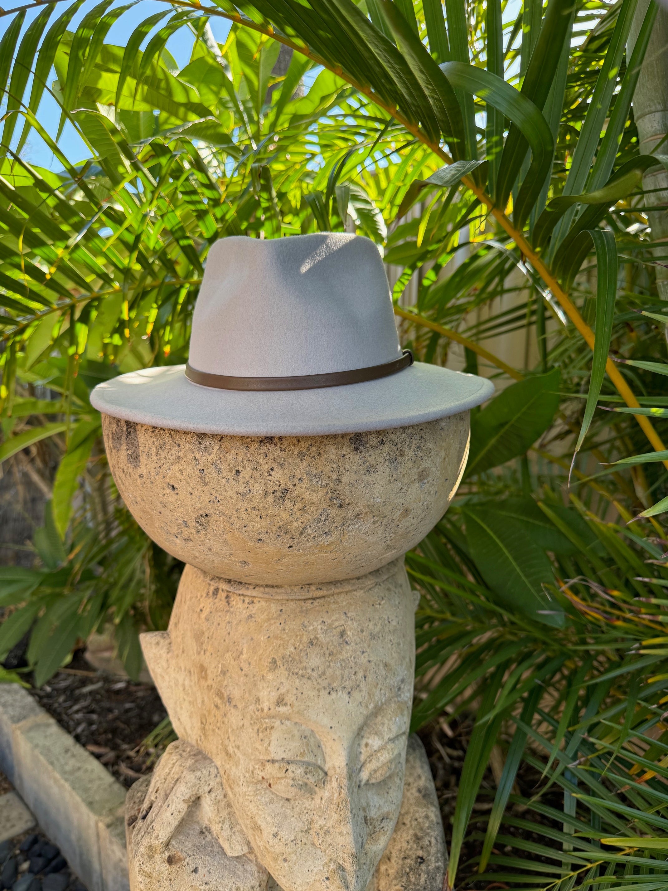 100% Wool Hat - Stone