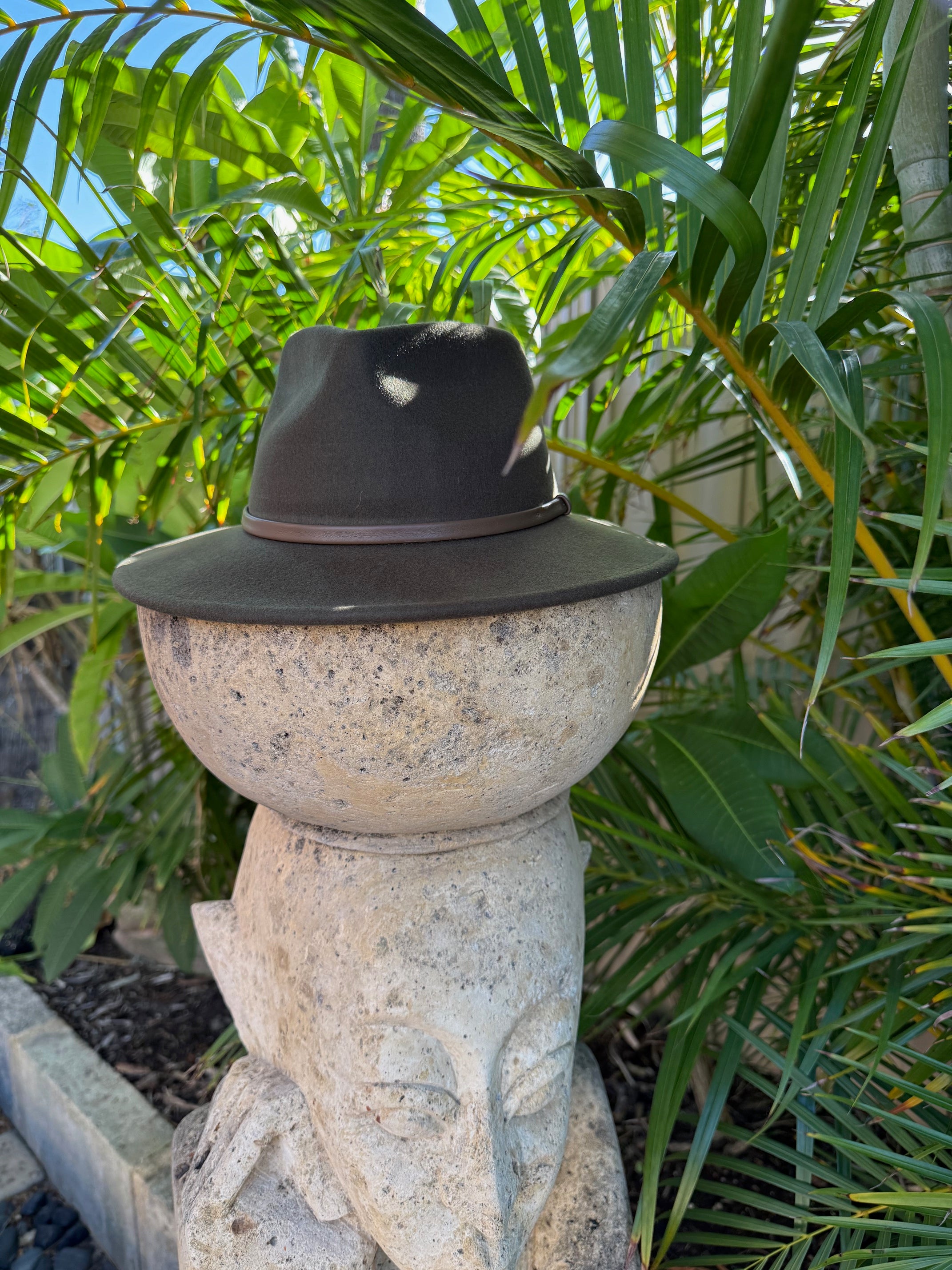 100% Wool Hat - Khaki