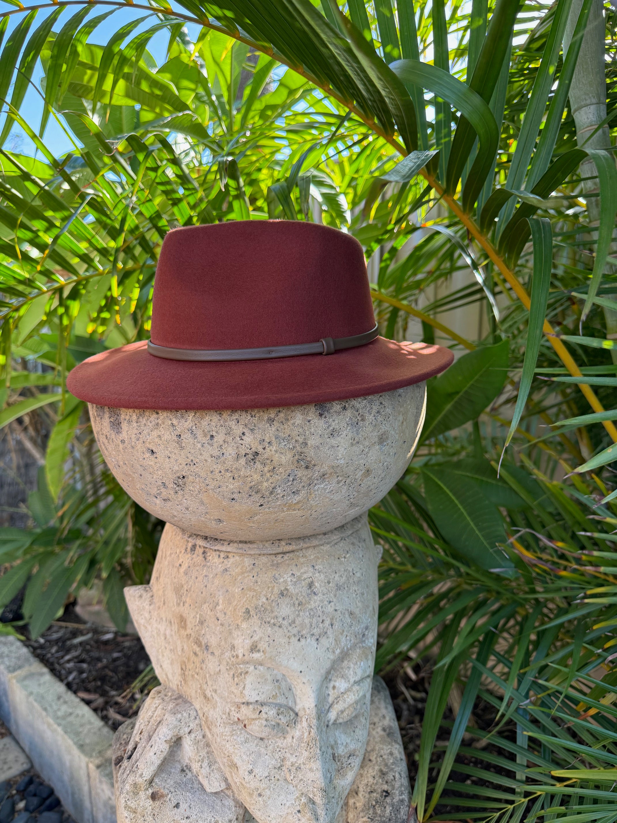 100% Wool Hat - Terracotta