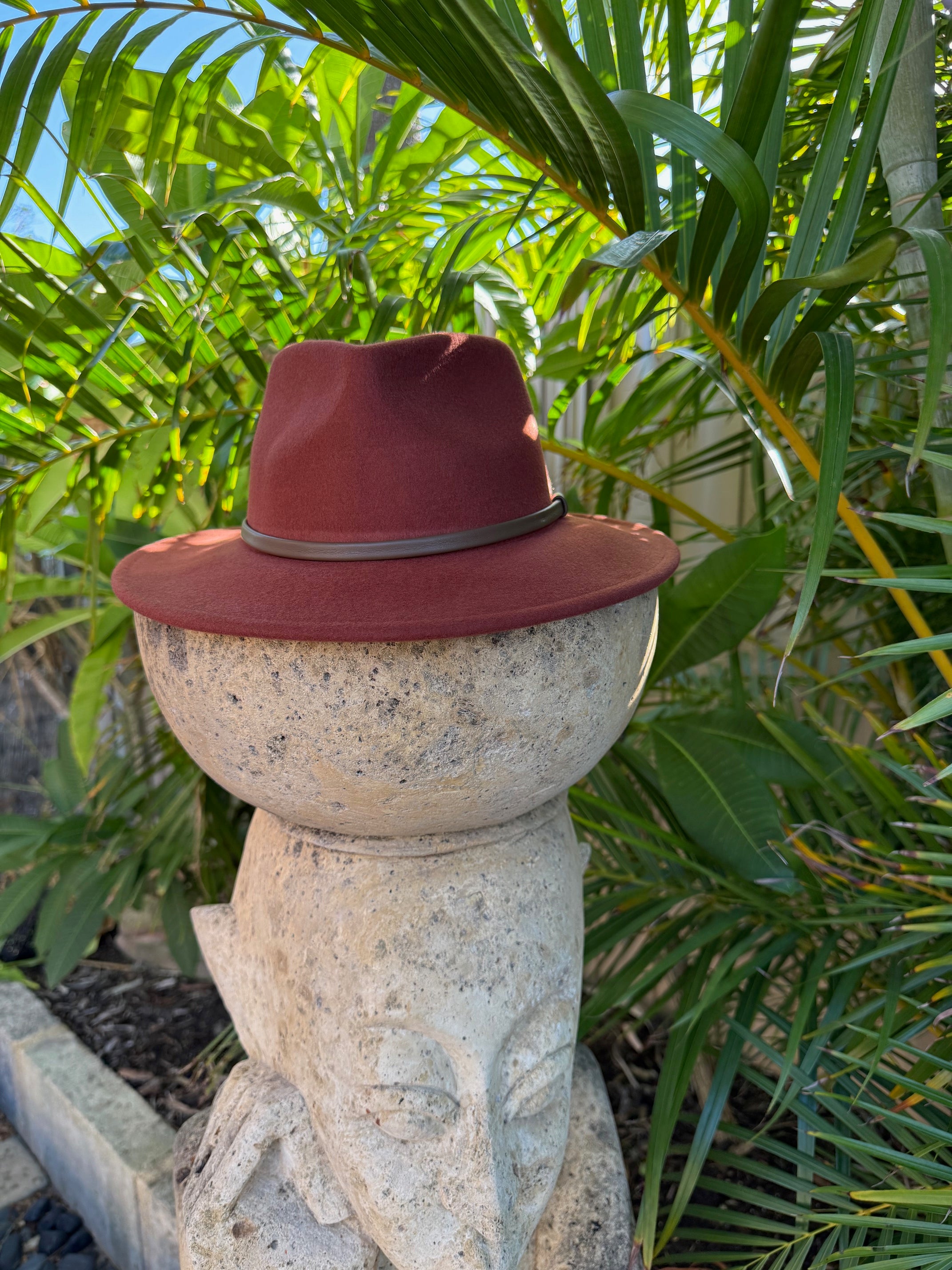 100% Wool Hat - Terracotta