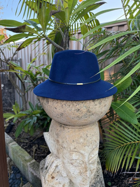 100% Wool Hat Floppy Style - Navy