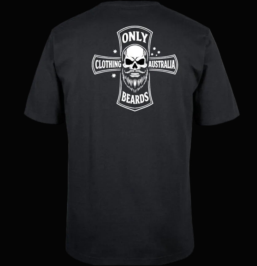 Only Beards - Cross Skull (short sleeved tee)