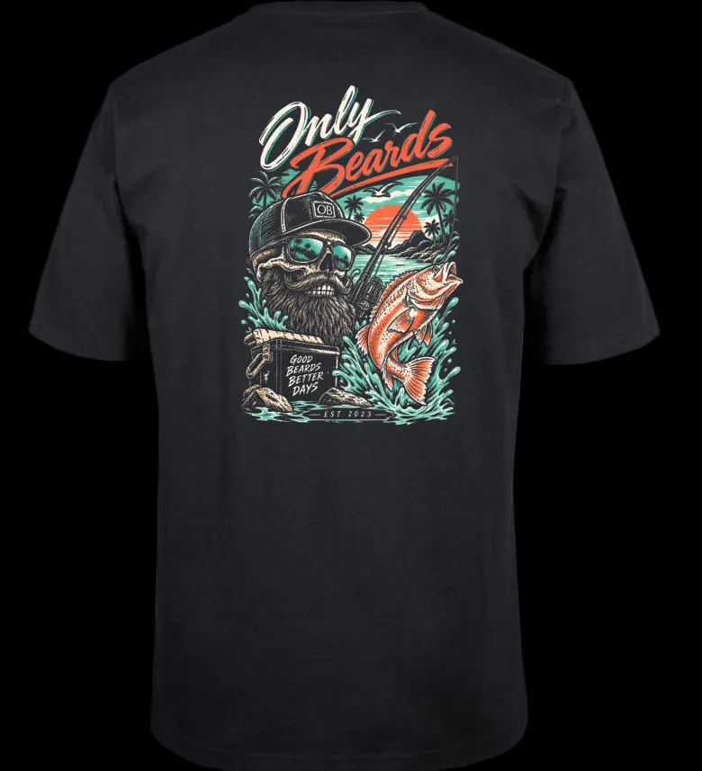 Only Beards - Skull Angler (short sleeved tee)