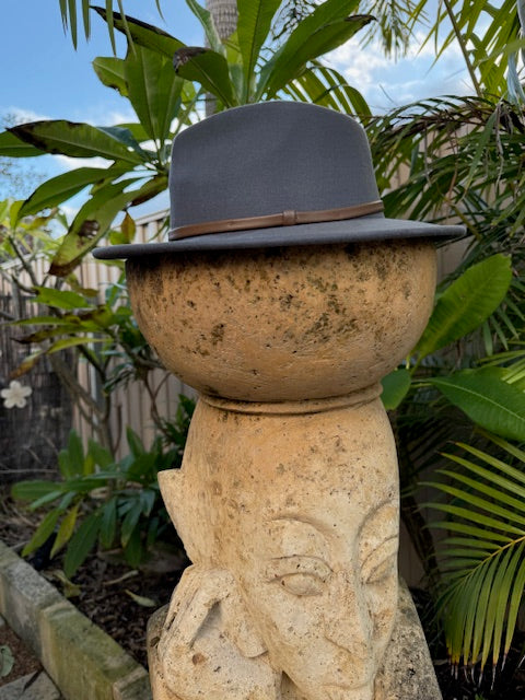 100% Wool Hat - Soft Grey