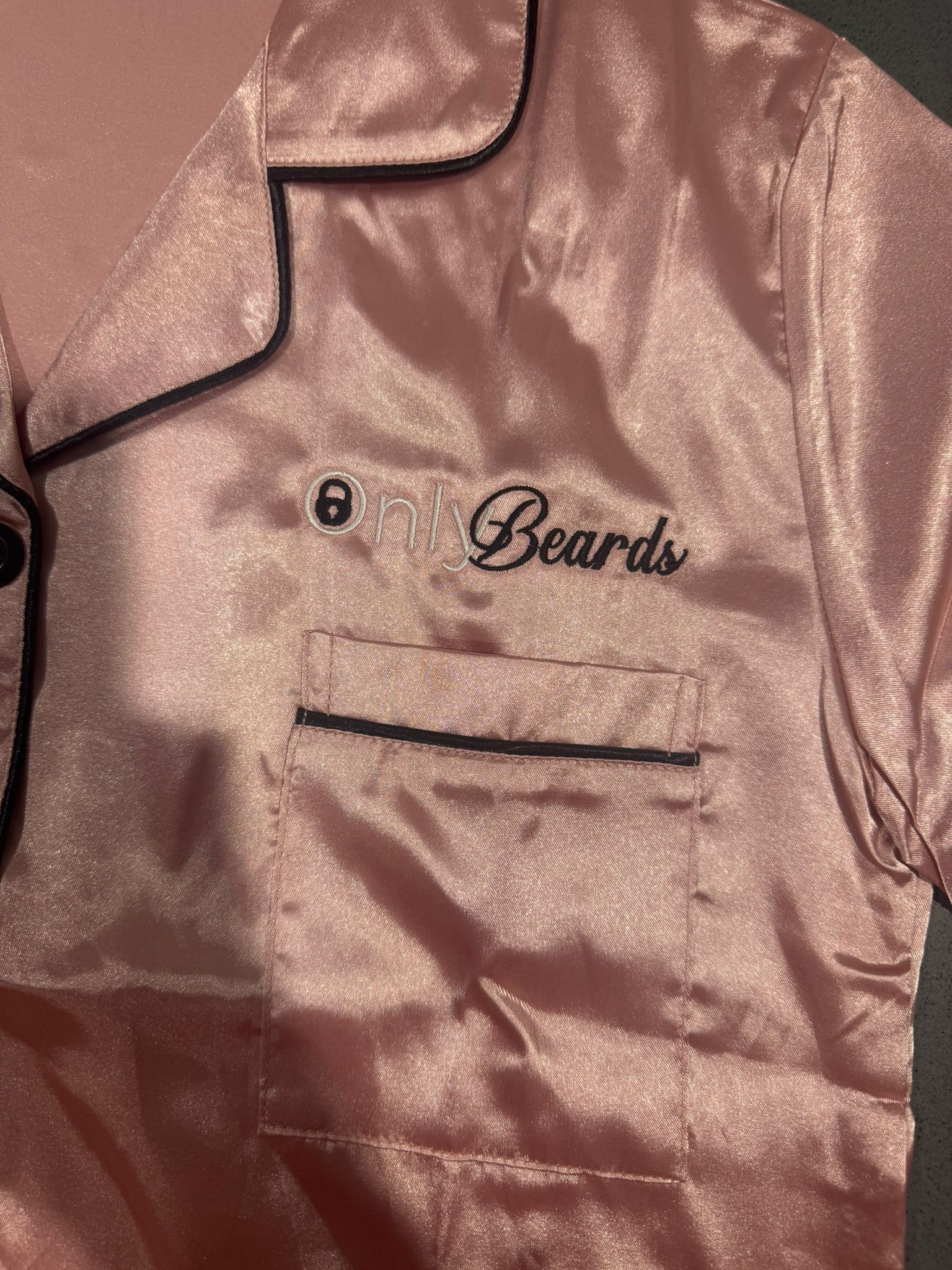 Only Beards Satin Pyjama Set – Pink (Ladies)