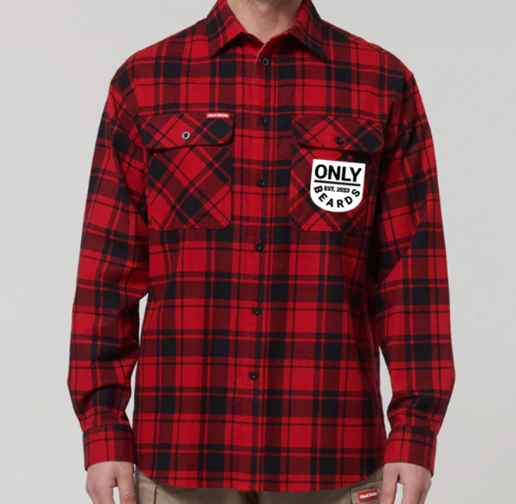 Flanellete Long Sleeve Shirt - Only Beards Oval