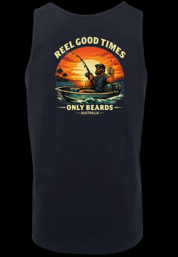 Only Beards - Reel Good Times (unisex singlet)