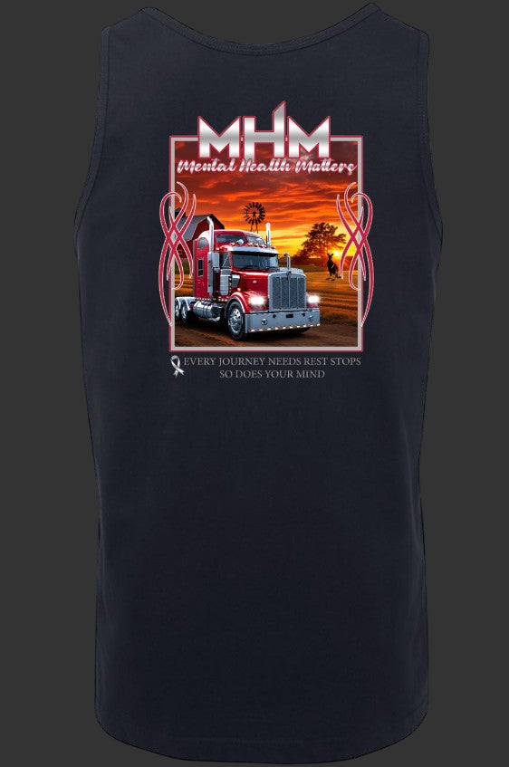 Only Truckies - MHM Mental Health Matter (unisex singlet)