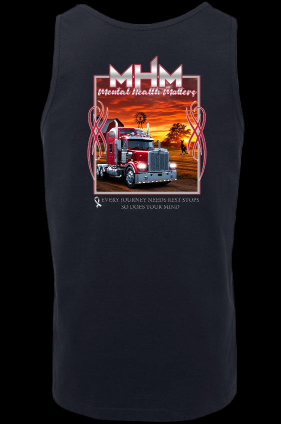 Only Truckies - MHM Mental Health Matter (unisex singlet)